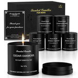 Men Scented Candle Set | Gifts For Men Aromatherapy Candles | 6 Pack Fragrances Black Tin Jar Candles | Scented Candle For Home,Work,Party | Manly Soy Candle Gifts For Boyfriend,Farther And Christmas