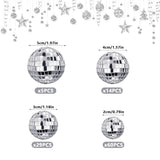 108 Pcs Disco Ball Cake Ornaments Reflective Mirror Ball 70S Themed Party Decoration Silver Disco Table Decor For Christmas Tree Dance Music