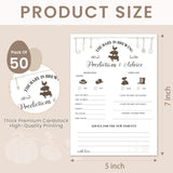 Farmyard Fun Baby Prediction Cards For New Parents, Advice And Wishes – 50 Rustic Gender Neutral Baby Shower Games For Boys And Girls - 5X7 Inch