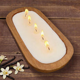 Aromatherapy Candle, Vanilla Candle 5Wicks 16Oz, Large Wooden Bowl Candles For Women,Girl Birthday Gift,12Inch
