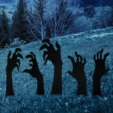 5 Pack Halloween Black Hands Yard Signs with Stakes Scary Silhouette Halloween Decorations for Outdoor Yard Lawn Garden Decor