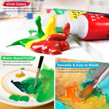 Stain Glass Paint Set With 6 Brushes, 1 Palette, 24 Color Waterproof Acrylic Enamel Painting Kit For Kids To Arts On Transparent Wine Glasses, Light Bulbs, Windows And Ceramics