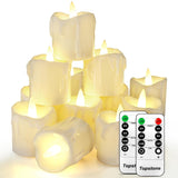 12Pcs Flickering Flameless Candles,Battery Operated Led Candles With Timer & Dimmable Function,Fake Candles,Remote Control Tea Lights, Perfect For Home Decor, Wedding, Christmas Decorations