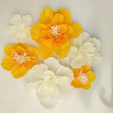 Large Crepe Paper Flower For Wall Party Floral Backdrop Nursery Room Wall Decoration (Yellow Party)