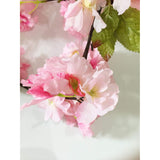 Artificial Cherry Blossom Vine Hanging Plants Faux Sakura Garland Fake Oriental Cherry Wreath Artificial Flower 5.8 Ft Light Pink