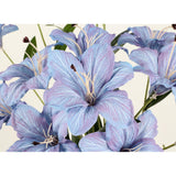 Blue Artificial Lilies Long Stem 5 Pcs 33.46” Realistic Lilies Flower Home Decor 3 Heads Blooming Lily For Room Home Bath Outdoor Garden Party Aisle Arrangement(Blue