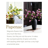 Magnolia Flowers Artificial Branches With Realistic Buds & Leaves - Fake Floral 26.5 Inch Stem For Premium Home Office Hotel Decor Decoration (6, 3Pink+3Purple)