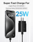 2 Pack 25W USB C Fast Charger with 6FT Cable for Samsung Galaxy Google Pixel iPhone