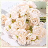 Ranunculus Artificial Flower 18 Pcs Faux Silk Mini Ranunculus Flowersfaux Silk Mini Ranunculus-Flowers For Home Decor, Wedding, Table Centerpiece And Bridal Shower Decorations & Arrangements