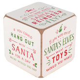 DEMDACO Conversation Block Soft Cream 3 x 3 MDF Wood Christmas Party Game Activity