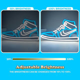 Sneaker Neon Sign Ice Blue Dimmable LED Shoe Wall Decor for Bedroom Man Cave Bar