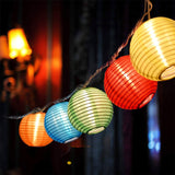 Lantern String Lights, 8.5Ft Indoor Lantern Christmas Lights With 10 Led Colorful Lanterns For Home Patio Party Wedding