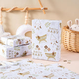 Baby Shower Wrapping Paper Sheet - 6 Sheets Hello Baby Design Folded Flat For Birthday, Party - 19.7 Inch X 27.5 Inch Per Sheet