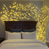 Enchanted Willow Vine Lights With Remote, Christmas Swags Decorations Indoor Room Decor, 18 Branches 144 Leds Lighted Wi