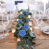 50 Pcs Artificial Dark Blue Fake Roses Flower Head, Simulated Foam Artificial Fake Roses For Diy Wedding Party Home Decoration Baby Shower Outdoor Party Stemless Roses
