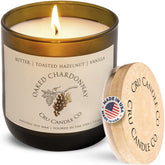 Cru Wine Scented Candles - Oaked Chardonnay Scent - Clean Burning, Non Toxic Candle, Luxury Decor Soy Candles For Home Scented, Relaxing Gifts For Women, Aesthetic Soy Candle For Men, Made In Usa