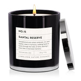 Santal Reserve Luxury Scented Candles, 9Oz Soy Wax Candles For Home Scented, Sandalwood, Amber, Iris & Leather Scent, Long Burning Time, Gifts For Women, Men, Sister, Teacher, Christmas