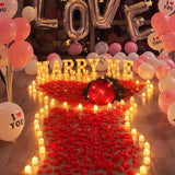 3200 Pcs Artificial Fake Pink Rose Petals For Wedding, Romantic Night For Her/Him Set, Engagement, Flower Decorations, Event, Party, In Bulk (Red, 3200Pcs)