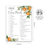 A Little Cutie Theme Match Cartoon Parents Baby Shower Games — Pack Of 25 — Citrus Orange Baby Shower Game, Match Famous Cartoon Parents Fun Co-Ed Shower Activity, Star Kids Match Game G350-Dpm