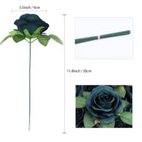 Artificial Flower Fake Rose Silk Rose 16Pcs Real Looking Fake Flowers With Stems For Diy Wedding Bouquets Tables Centerpieces Floral Arrangements Festival Decoration (Peacock Green)