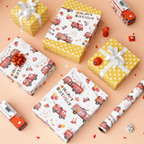 Fire Truck Birthday Wrapping Paper - 1 Roll 17”X 33Ft Truck Cars Gift Wrap Supply Happy Birthday Wrapping Paper For Kids Baby Boy Shower Party Favor