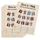 60Th Birthday Party Games, Born In 1966 Games, Birthday Party Supplies For Adults, Fun 1966S Party Game?Pack Of 30 Cards