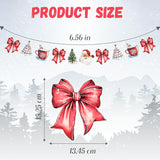 2 Pack Christmas Paper Garland Christmas Tree Santa Red Bow Hanging Bunting Banner Flags For Xmas Party Decorations Birthday Home Office Decor