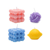 Bubble Candle, 4Pcs Cube Soy Wax Bubble Candles Scented Aesthetic Bubble Candle Set For Home Bedroom Decor Birthday Mothers Day Gifts For Mom (Lemon Pack)