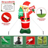 6Ft Christmas Inflatable Outdoor Decorations, Xmas Blow Up Santa Claus With Led Lights & Gift Box, Giant Christmas Infla