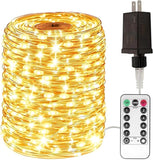 400FT Plug In Fairy String Lights 1200 LED Warm White Waterproof with Remote for Garden Patio Wedding Christmas Decor