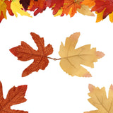 50 Pcs 2-Leaf 3D Fake Maple Leaves Bulk Artificial Flowers Fall Decor Faux Autumn Wall Halloween Party Thanksgiving Decoration Floral Arrangement Diy Craft (Burnt-Orange And Antique-Gold)
