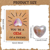 Gem Valentines Day Cards,24 Pack Valentine'S Day Cards With Heart-Shaped Gemstone For School Classroom Class Party Favor,Valentines Heart Crystals With Cards Exchange Gift For Boys Girls