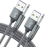 2 Pack 3FT USB to DC 2.5mm Charging Cable Replacement Power Cord Grey