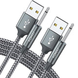2 Pack 3FT USB to DC 2.5mm Charging Cable Replacement Power Cord Grey