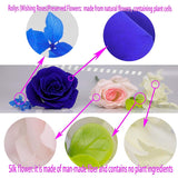 Preserved Real Roses With Colorful Mood Light Wishing Bottle, Eternal Rose?Never Withered Flowers, Table Decor,Christmas Anniversary Valentine'S, Blue 4.3Inch, 1Pcs