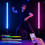 6 Pack 4FT RGB Tube Lights with Stands 5000mAh Battery Powered Neon Light Bars with Bag