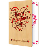 Wooden Valentines Day Card For Her Him, Romantic Wood Happy Valentines Day Gifts For Husband Wife Girlfriend Boyfriend, Wooden Valentine Greeting Card