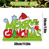 Christmas Decorations For Home Wood Table Centerpieces Green Merry Christmas Centerpieces For Tables 11.8X7.9Inch Large Size Christmas Tree Pattern Wood Tabletopper