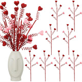 20 Pcs Valentine'S Day Floral Heart Picks And Sprays Artificial Valentines Day Decorations Valentine Vase Filler Ornaments For Gifts Wedding Home Tabletop Decor