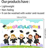 6x4 Ft "Congratulations" Backdrop Banner White Kindergarten/Grade Grad Decor