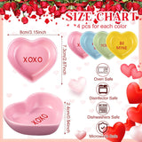 12 Pcs Valentine'S Day Heart Shaped Side Dish Bowl Ceramic Seasoning Dishes Soy Dipping Sauce Dishes Bowl For Valentine'S Day Party Wedding Party (Colorful,Be Mine, Kiss Me, Xoxo, You&Me)