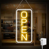 Ultra Bright LED Open Neon Sign 22.8 x 11.8 Inch 12V Vertical Business Window Light