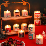 12 Pcs Christmas Scented Candles Gift Set Xmas Holiday Aromatherapy Candles Warm Scented Winter Soy Wax Gift With 12 Fragrances For Mom Mother Sister Decor(White And Silver)