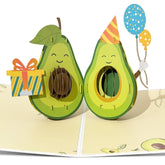 Birthday Card Pop Up, 3D Pop-Up Avocado Greeting Cards With Envelopes & Sealing Stickers For Kids, Friends, Creative Enthusiasts, Foodies
