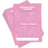 50 Who Knows The Birthday Girl Best Game Cards, Fun Birthday Game For Kids, Tweens, & Adults, Pink