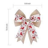 2 Pcs Large Red Cardinal With Berry Bow 10.8 X 8.8 Inch Birdhouse Red Ribbon Tree Topper Bows For Baby Shower Party Holiday Gift Wrapping Basket Ornaments Bunting Diy Crafts (Cardinal)