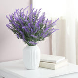 Artificial Lavender Flower Stems - Weather Resistant Artificial Flowers For Outdoors - Realistic Blooms For Wedding Centerpiece - Flexible Stems For Door Wreaths - Pack Of 12, 14" H
