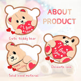 Wooden Valentine'S Day Bear Card Funny Valentine Greeting Card Wood 3D Valentine'S Day Card Anniversary Card Love Cards Valentine'S Day Gifts For Her, Wife, Husband (Lovely)