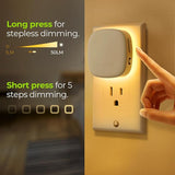 2 Pack Plug In LED Night Lights Motion Sensor Dusk to Dawn Dimmable Warm White