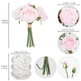 Fake Flowers With Vase,Real Touch Light Pink Roses Realistic Faux Flowers In Vase For Wedding Home Dining Table Centerpiece Decor(Light Pink)